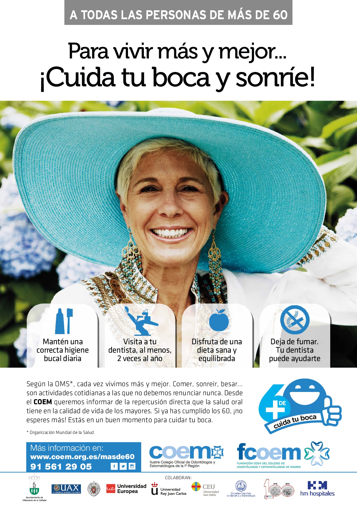 Descubre la nueva campaña del COEM: “+ de 60. Cuida tu boca”