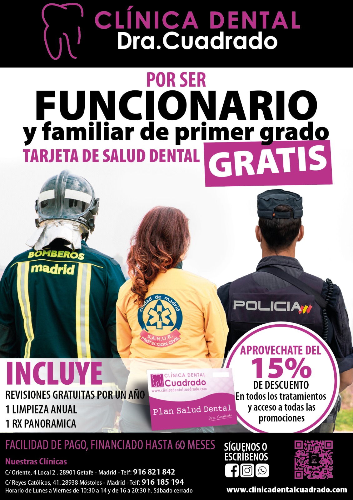 ¡Ser funcionario tiene premio en Clínica Dental Cuadrado!