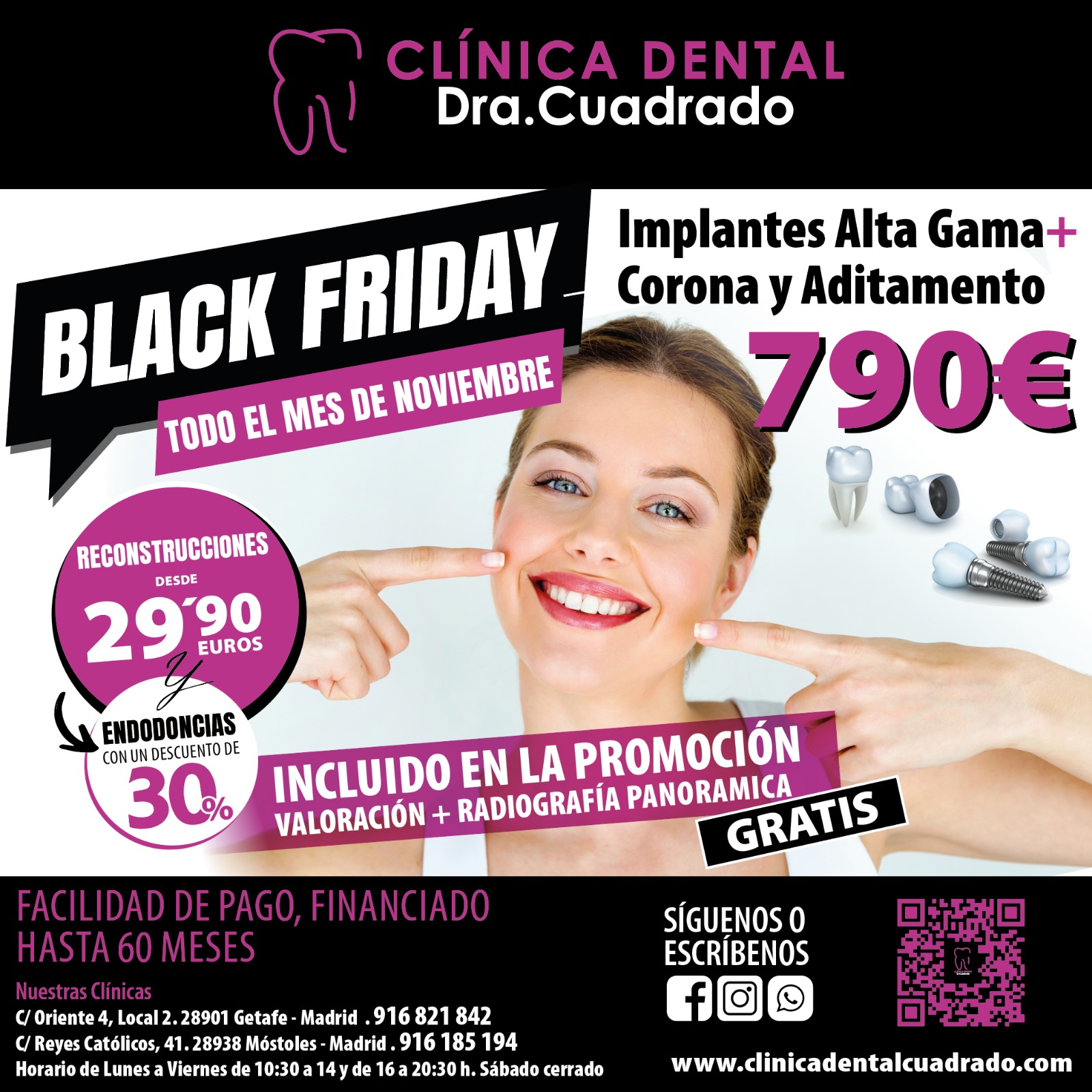 ¡En Clínica Dental Cuadrado celebramos el Black Friday todo el mes de Noviembre!
