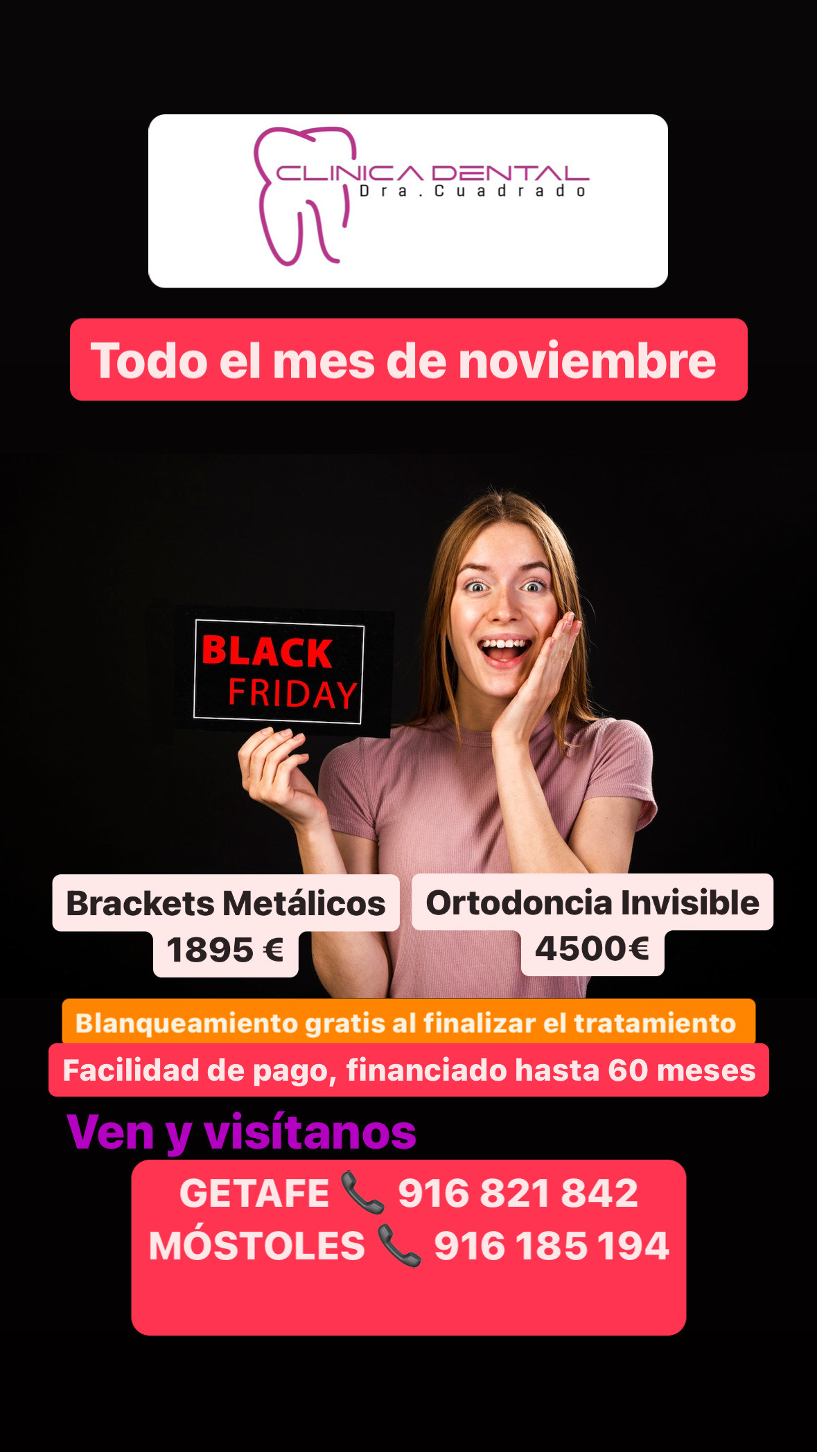 Celebremos la sonrisa perfecta este Noviembre con nuestras irresistibles ofertas de Black Friday durante todo el mes